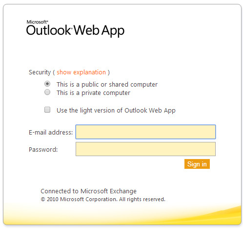 outlook web app